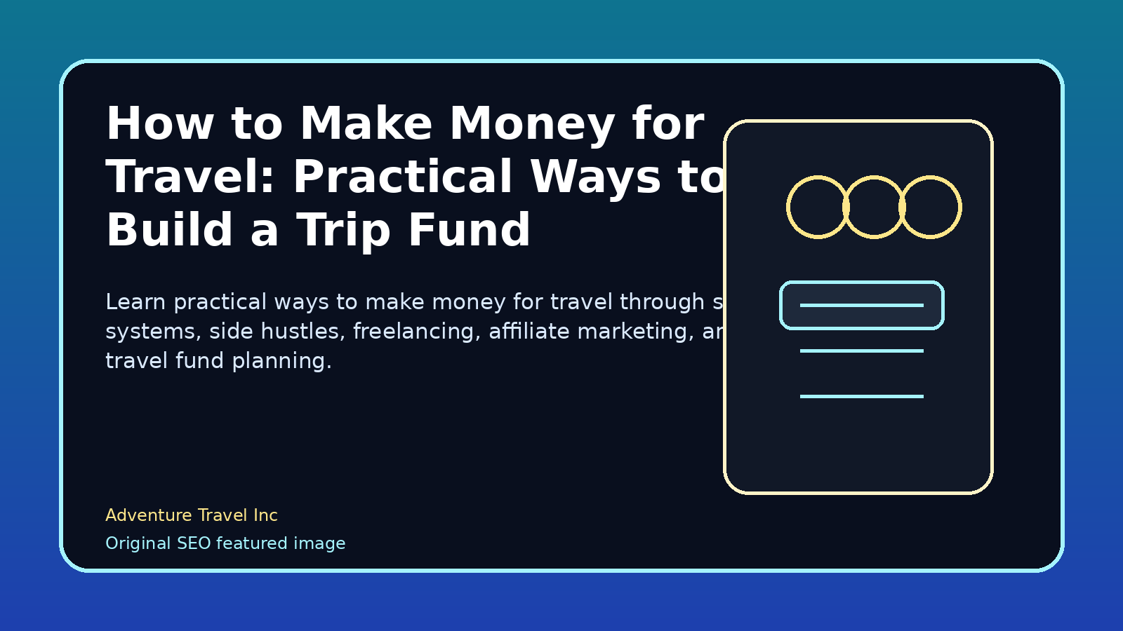 How to Make Money for Travel: Practical Ways to Build a Trip Fund