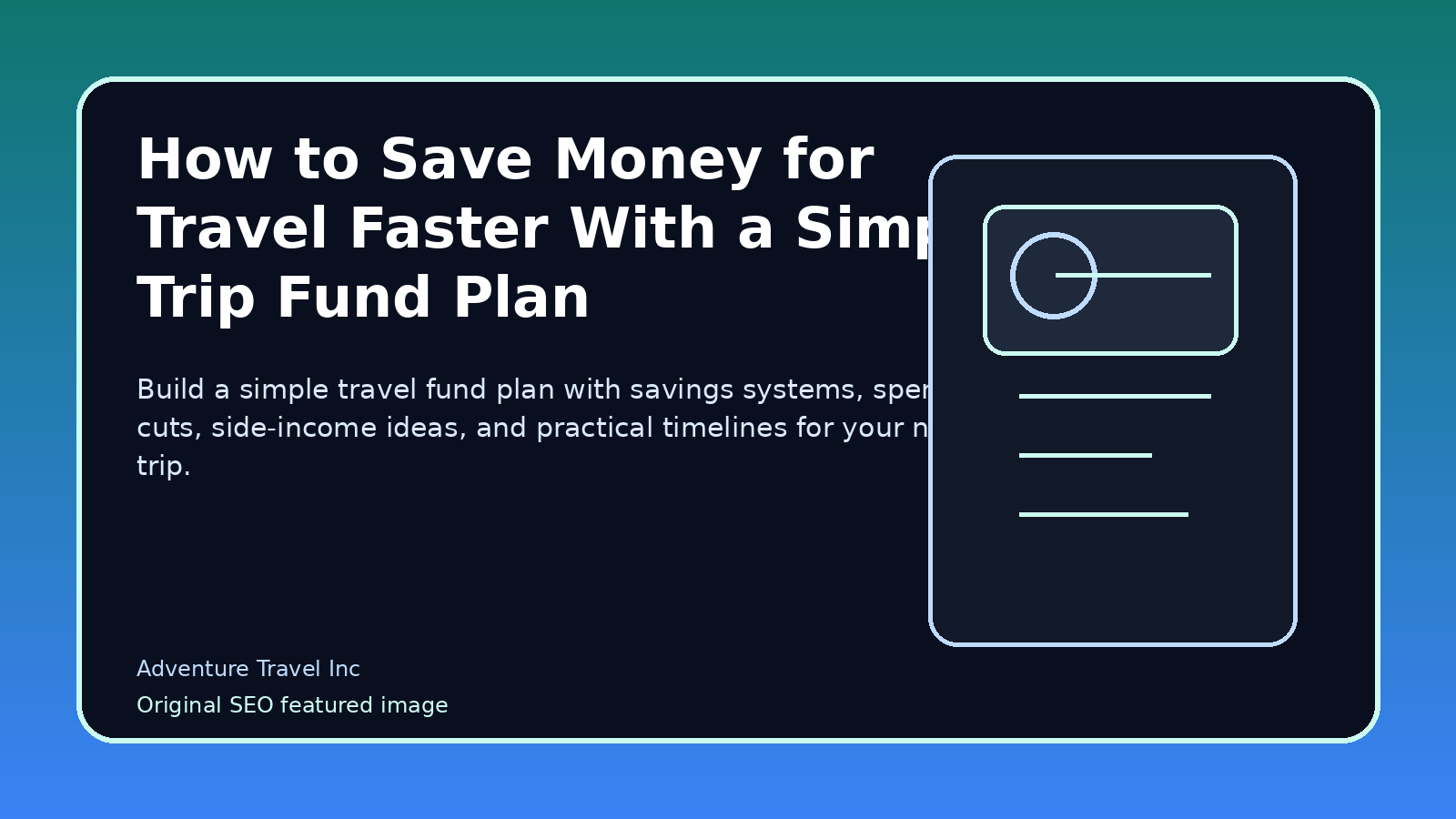 How to Save Money for Travel Faster With a Simple Trip Fund Plan