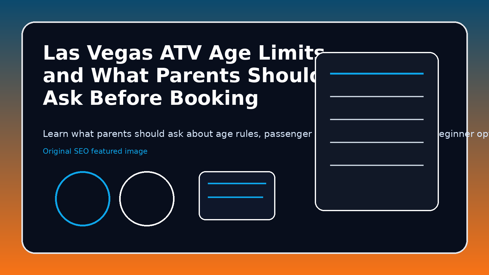 Las Vegas ATV Age Limits and What Parents Should Ask Before Booking